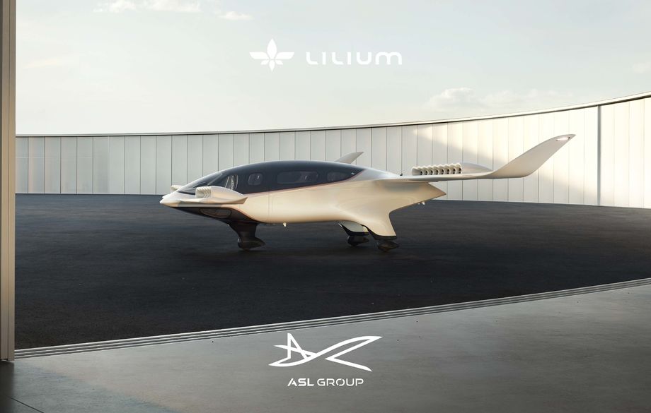 ASL Group will fly the all-electric vertical take-off and landing jet, Lilium.