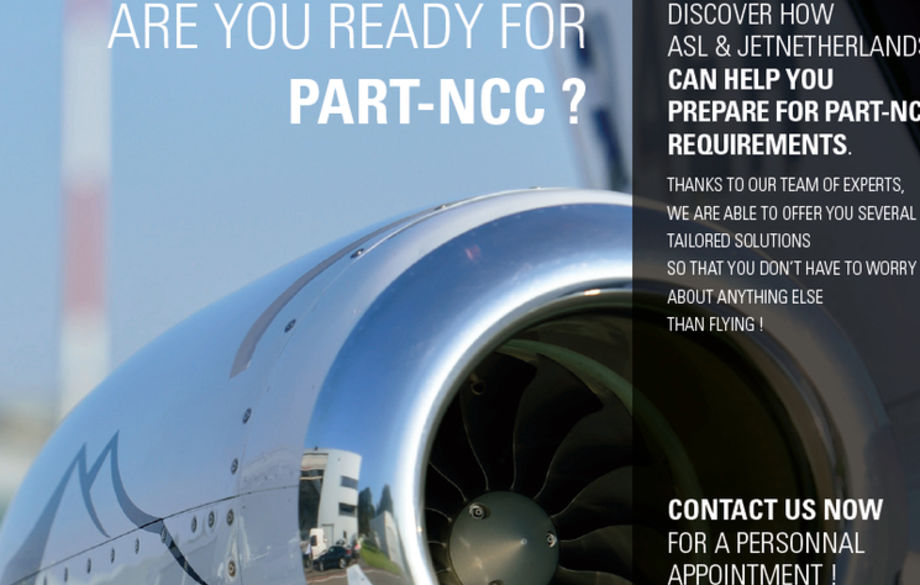 ASL & JetNetherlands offer comprehensive Part-NCC support